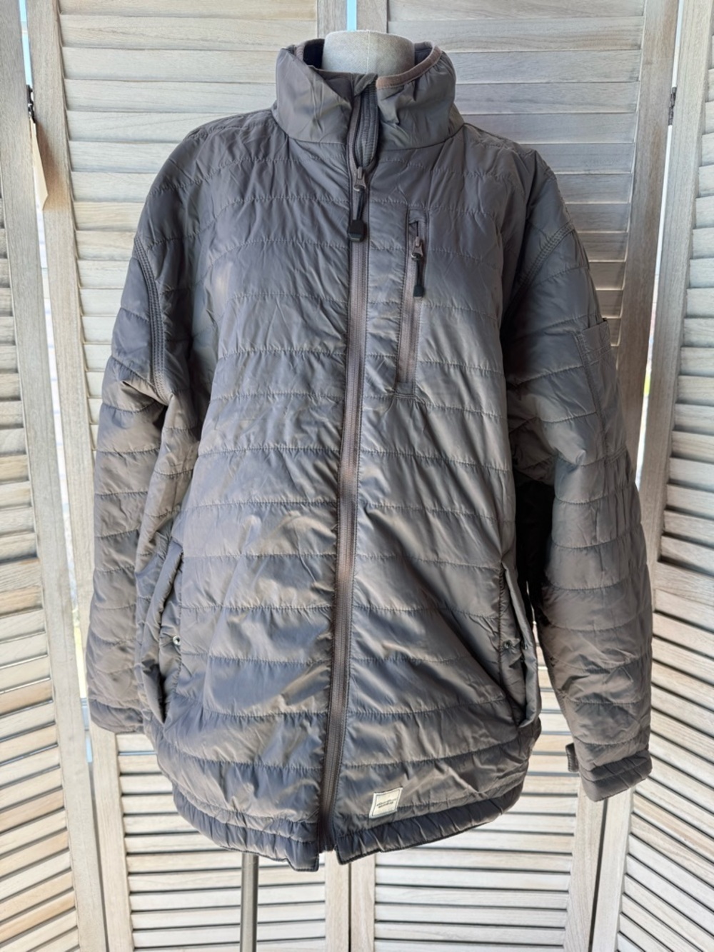Eddie Bauer Men’s XL Puffer Jacket Gray Quilted Insulated Workwear Coat - Picture 1 of 6